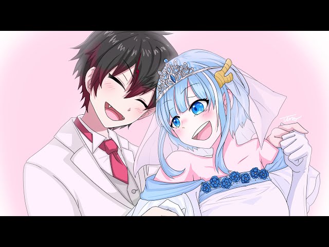 リクエストイラストメイキングその6【カゲチヨ&ヒサメの結婚式】【混血