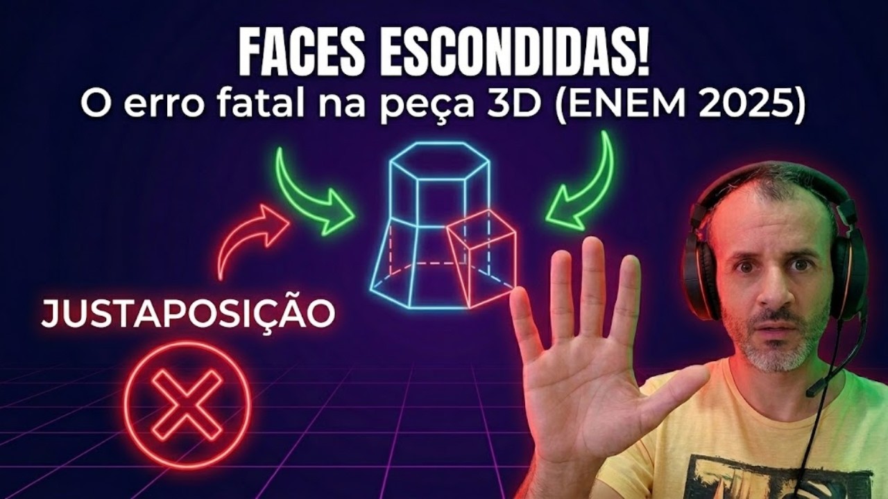 Geometria Espacial ENEM 2025: Questão do Prisma e Tronco de Pirâmide