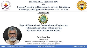 ATAL 2025 Talk by  Dr. Ashok Rao (IISc),Bengaluru