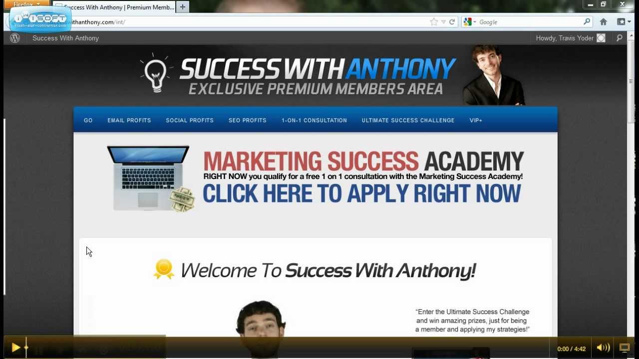 WAIT!! This video is sick! success with anthony review!