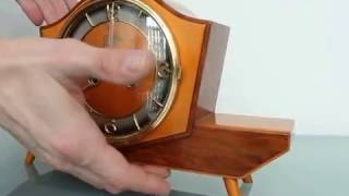 sold! JUBA Mantel TOP Clock HIGH GLOSS Multicolour Vintage 3 bar Chime Germany Mid Century