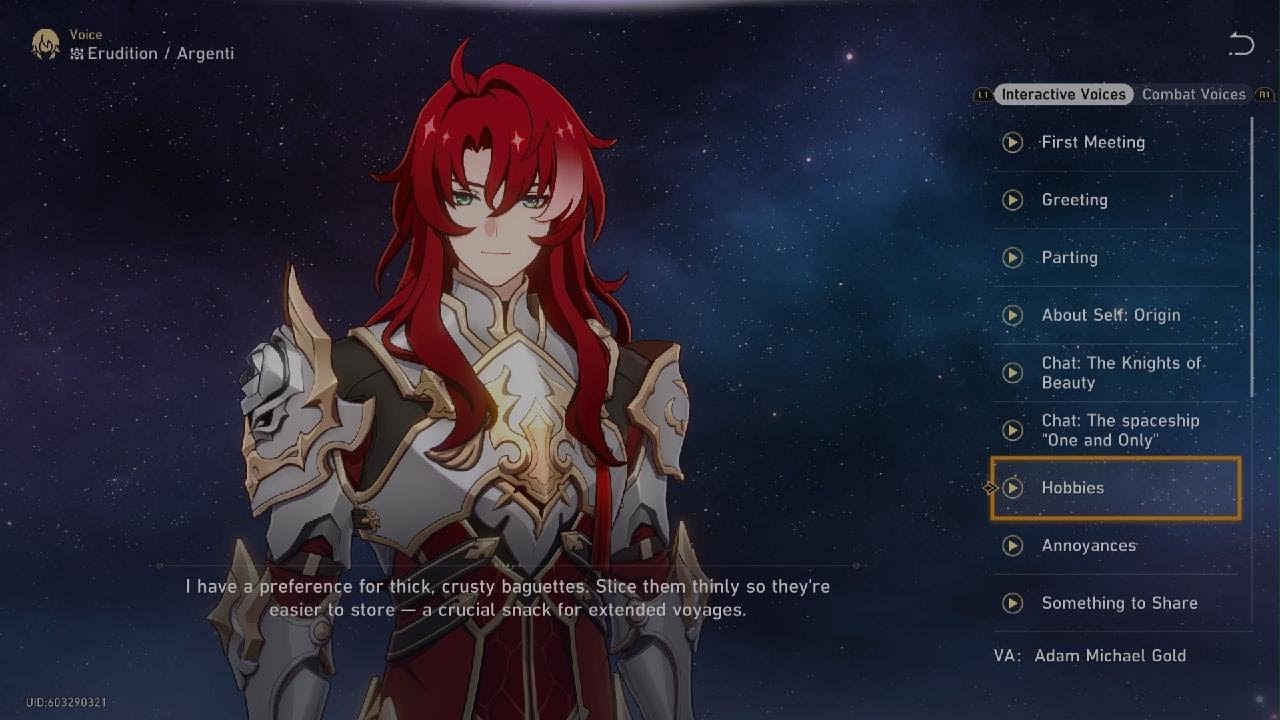 Honkai: Star Rail - OG Argenti Voicelines