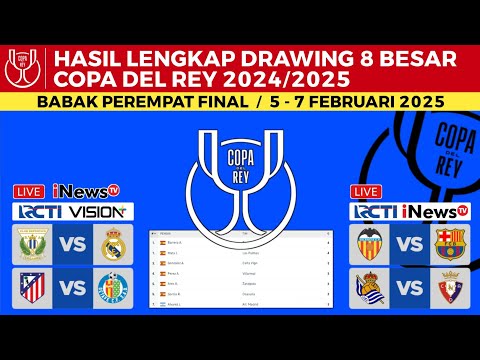 andalas188 x ceriatoto - Hasil Drawing 8 Besar Copa Del Rey 2025 - Leganes vs Real Madrid , Valencia vs Barcelona