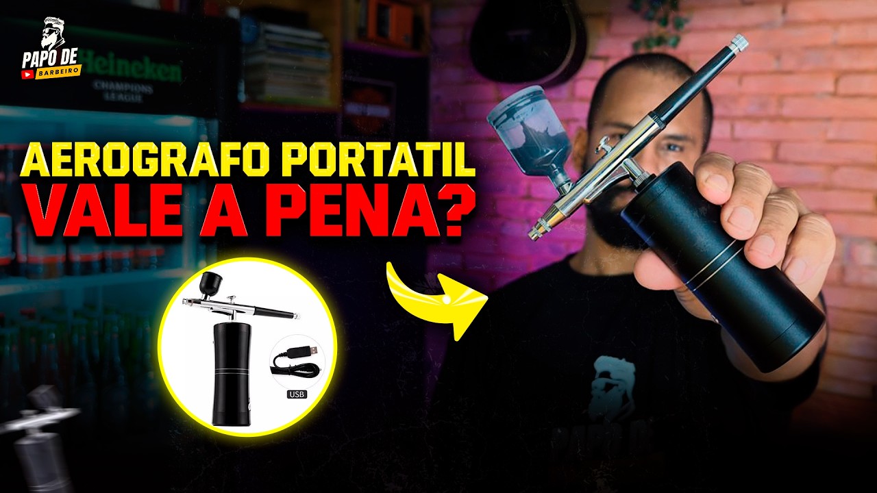 Review Aerógrafo Portátil Unboxing e Teste - Vale a Pena