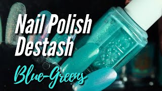 Sorting my Blue-Green Nail Polishes #declutter #destash