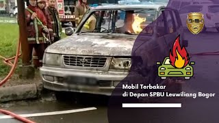 Mobil Terbakar di Depan SPBU Leuwiliang Bogor
