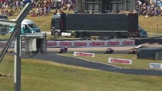 A big crash for Max Cook in race one at Oulton Park
