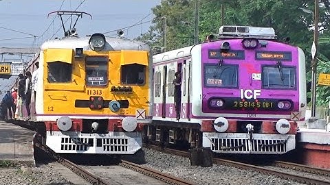 Back to Back Different Type MODERN vs OLD EMU Local Trains Spotting at Balagarh Station | ER