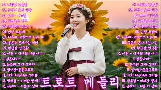 차 안에서 듣는 트로트 | 드라이브 음악💖하루 종일 듣기 좋은 노래 모음🎶흘러간 옛노래 뽕짝 메들리 가사 포함,추억의 트로트 명곡 모음💿 잊을 수 없는 그 시절의 감성