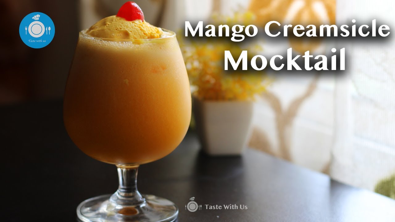 Mango creamsicle Mocktail Mango mocktail Easy 1 min Creamy Mocktail by Taste with us YouTube
