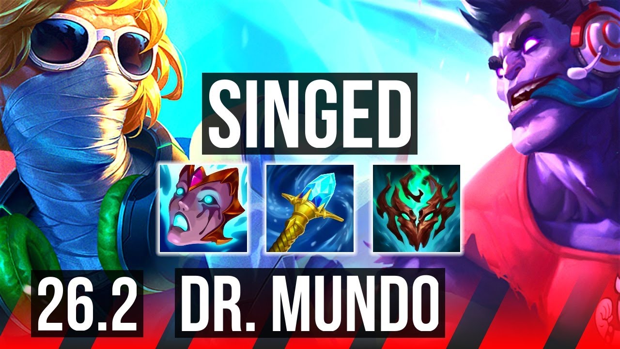 SINGED vs DR. MUNDO (TOP) | Good KDA: 8/1/16, 53K damage | NA Master | 26.2