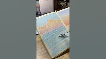 Ocean sunset painting #gouache #paintingtutorial #paint #artist #drawingtutorial #drawing #shorts