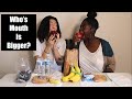 one bite challenge! (who can take the bigger bite?)