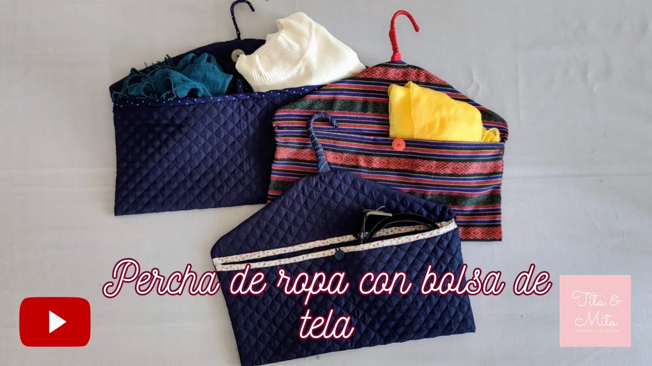 🧣 ¡Percha de ropa con bolsa de tela! 🧣 / Manualidades fáciles, rápidas y útiles / TITA Y MITA