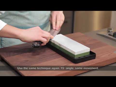 WUSTHOF – HOW TO SHARPEN KNIVES WITH A WHETSTONE BY HEAP SENG GROUP