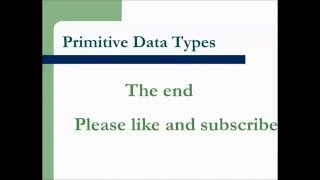 Java Tutorial 7 -Primitive Types