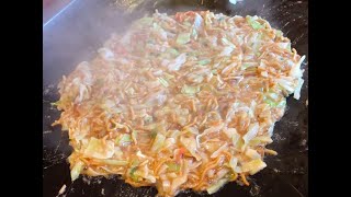 Japanese Food OKONOMIYAKI MONJA [SHIBUYA MASUDATEI] How to in Shibuya