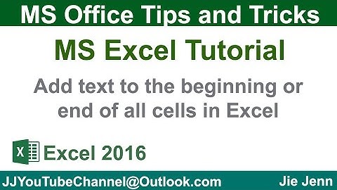 Add Text to the beginning and end of all cells | Excel Tutorial