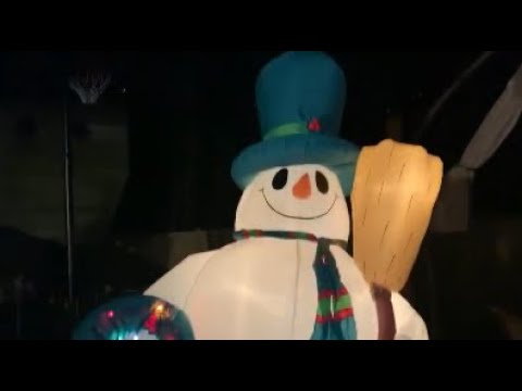 8ft LED Light Up Inflatable Christmas GIANT Snowman with a Broom Yard Decoration