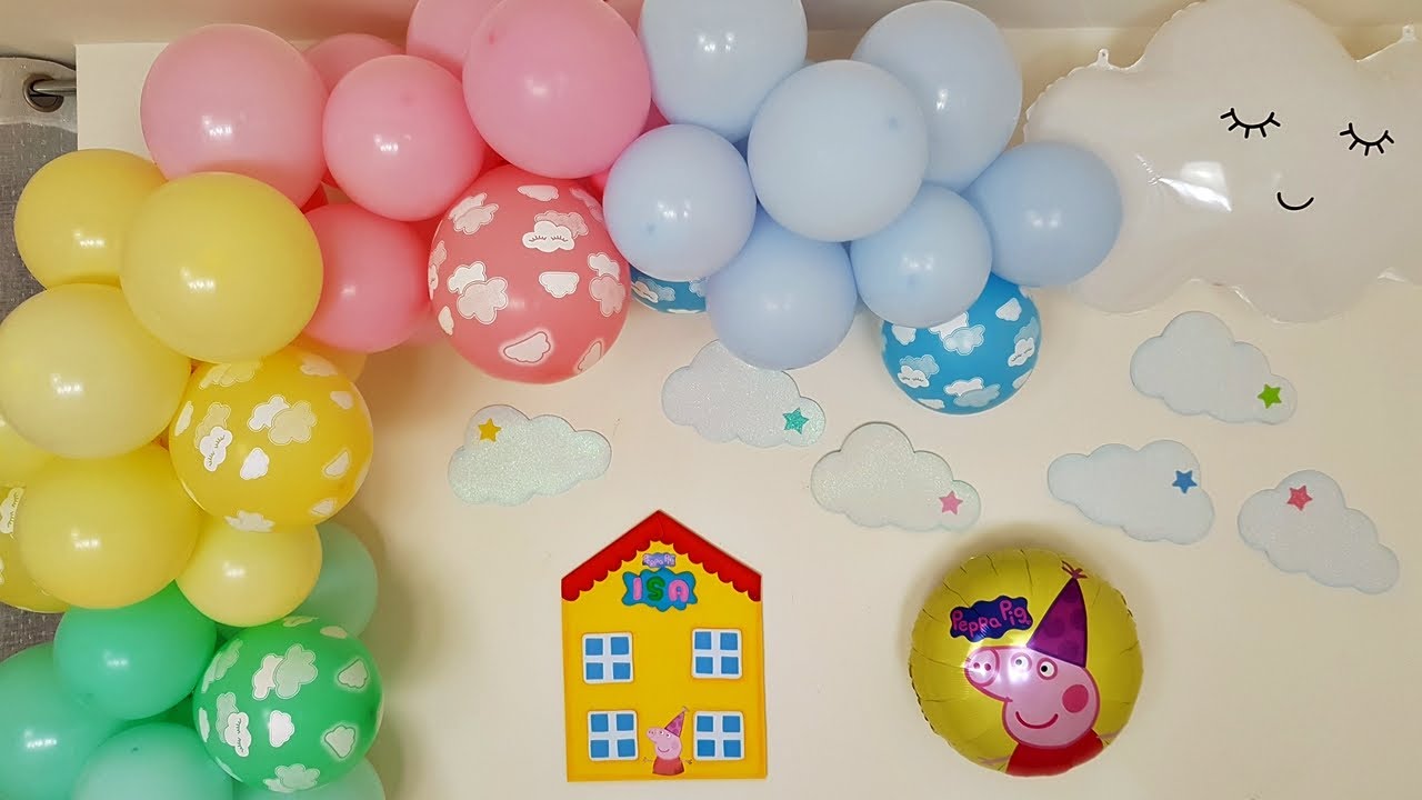 Decoración Con Globos Peppa Pig/ balloons decoration peppa pig 