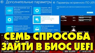 Как открыть BIOS UEFI.Параметры встроенного ПО UEFI.Вход в биос efi