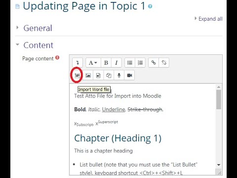 How to Import a Word file into the Atto Editor in Moodle - YouTube