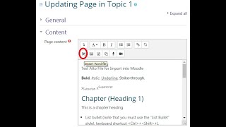 How to Import a Word file into the Atto Editor in Moodle