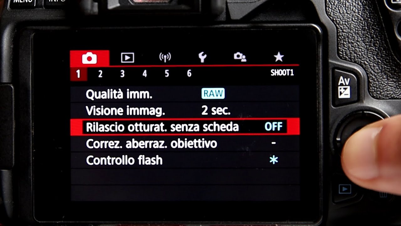 Canon 250d Menu e Mie Impostazioni Preferite ITA