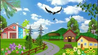 BACKGROUND ANIMASI  BERGERAK- BACKGROUND ANIMASI PEMANDANGAN - ALAM PEDESAAN