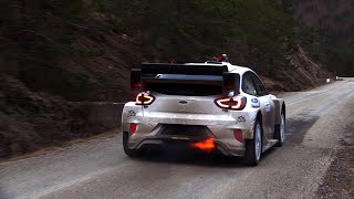 Tests Rallye Monte Carlo 2023 - Loubet and Tanak - Ford Puma Hybrid Rally1 FLAT OUT [HD]