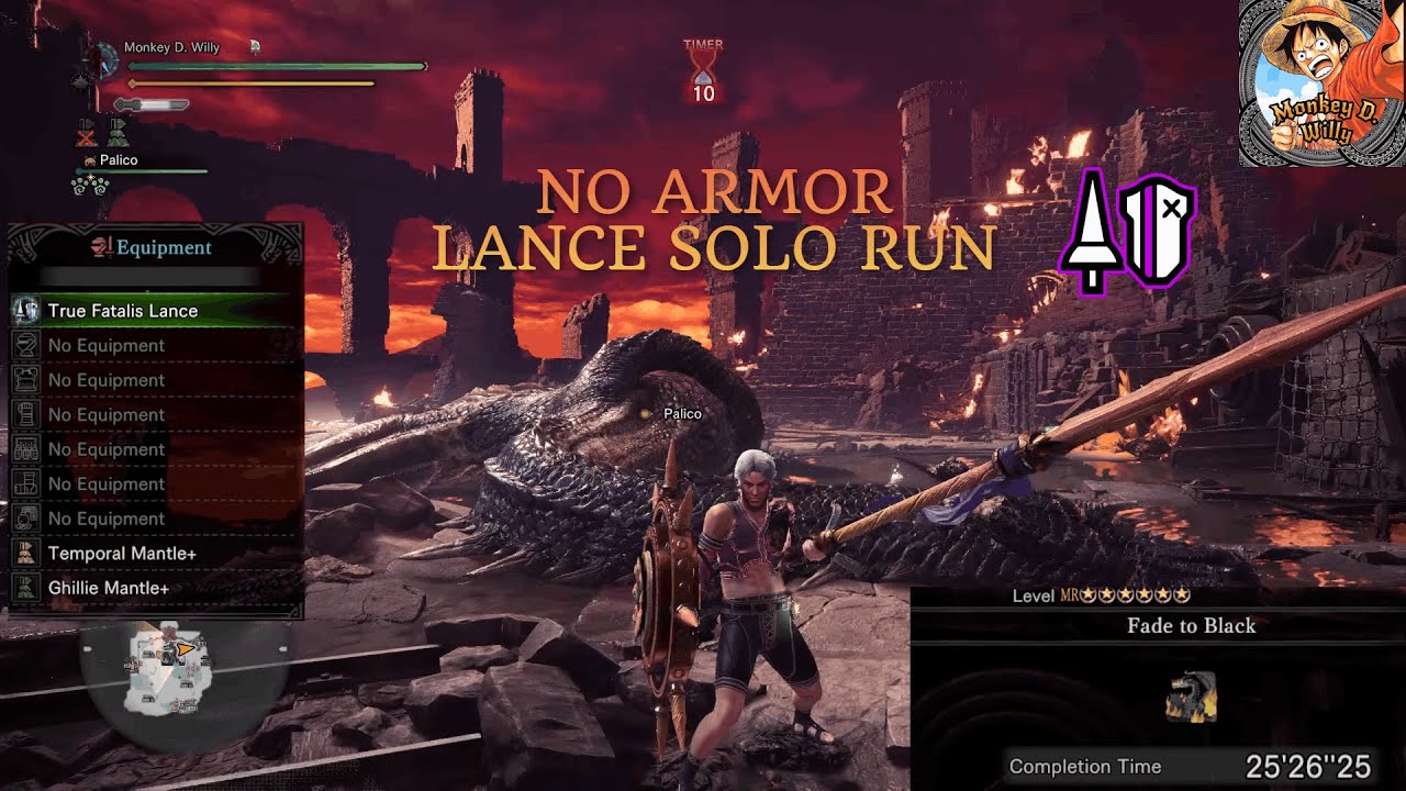 FATALIS - NO ARMOR LANCE SOLO RUN - MONSTER HUNTER WORLD: ICEBORNE