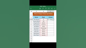 Extract Unique Values by Criteria            #exceltricks #excelfunction