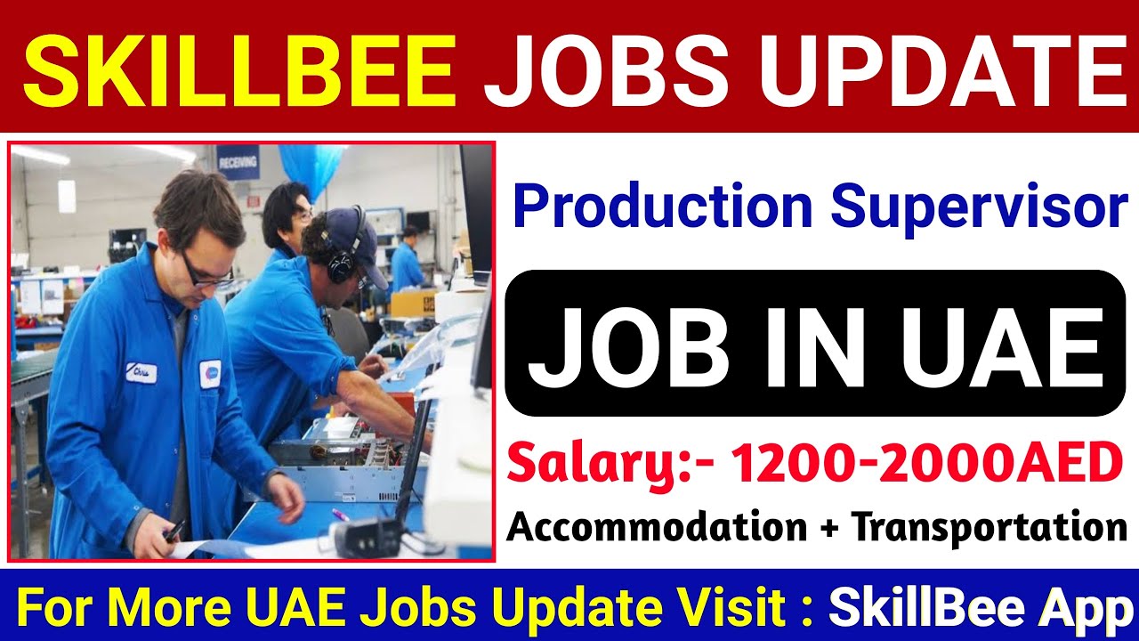 JOB IN UAE Role Production Supervisor Company Dubai Glass