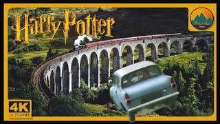 Hogwarts Express Chugging Over The Harry Potter Bridge (Glenfinnan Viaduct - Scotland)