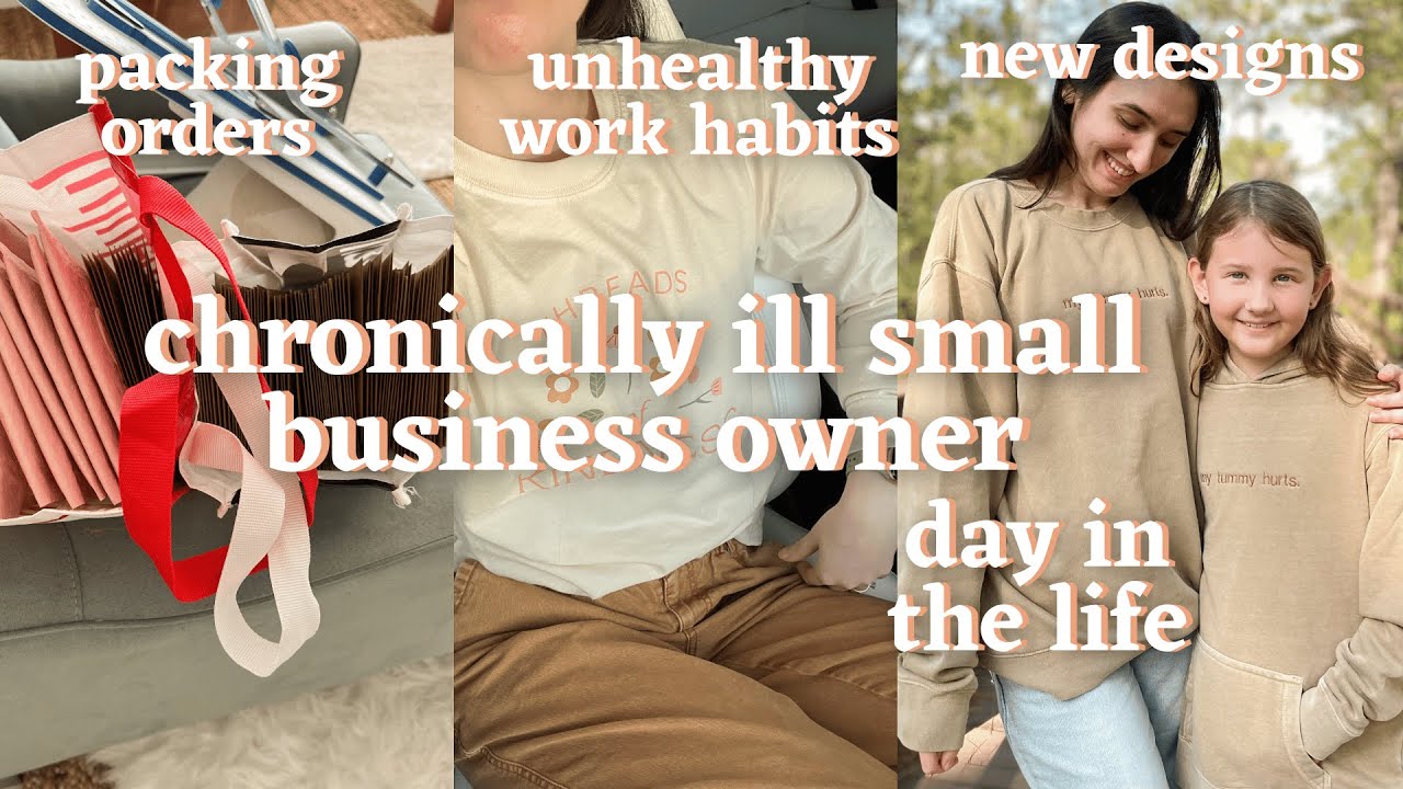unhealthy work habits, packing orders, new designs | DITL of a chronically ill small business owner