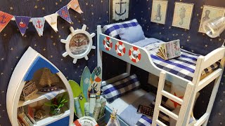 Diy Miniature Dollhouse Face The Sky - Cute Nautical Room For Tiny Bjd