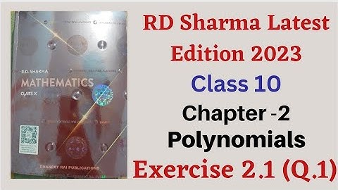 Exercise 2.1( Q.1) || Chapter 2 || Polynomials || Class 10 || RD Sharma Latest Edition 2023