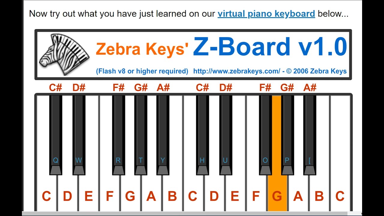 Learning how to play Easy Piano Song on virtual piano Z-Board