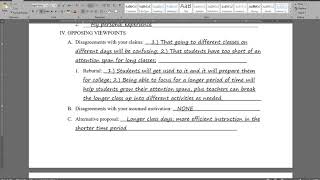Proposal Argument Outline and Source List