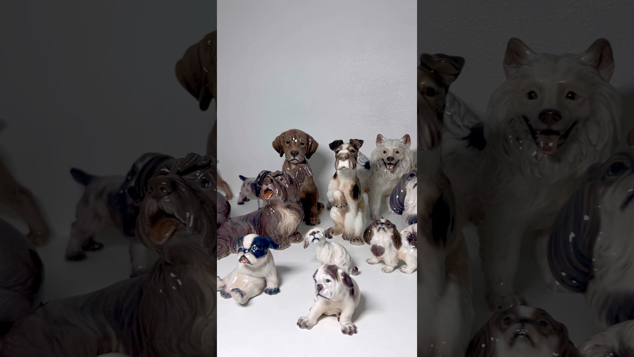 Dahl Jensen Denmark porcelain figurines Dogs #dahljensen #vintage