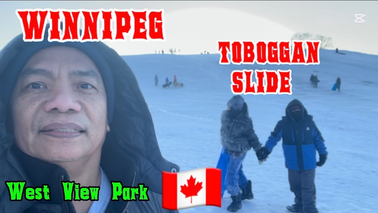 TOBOGGAN SLIDE at WEST VIEW PARK in WINNIPEG,MANITOBA, CANADA 🇨🇦 