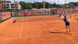 Serena Williams Vs David Quayle Practice At The Tennis Academy