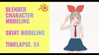 [Blender Character Modeling]Skirt Modeling(Timelapse X4)