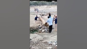 Principle of lever to transport wood in the river operation guide