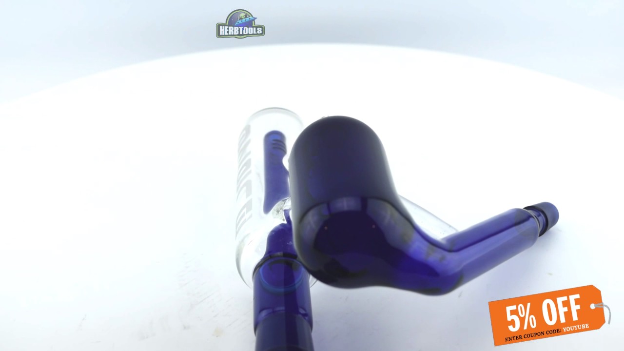 14.5 BLAZE GLASS RECYCLE PRECOOLER BLUE [HD] [HERBTOOLS]