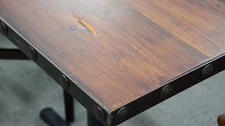 Industrial Rivets Edger Design - Reclaimed Eco-Friendly Wood Table Top