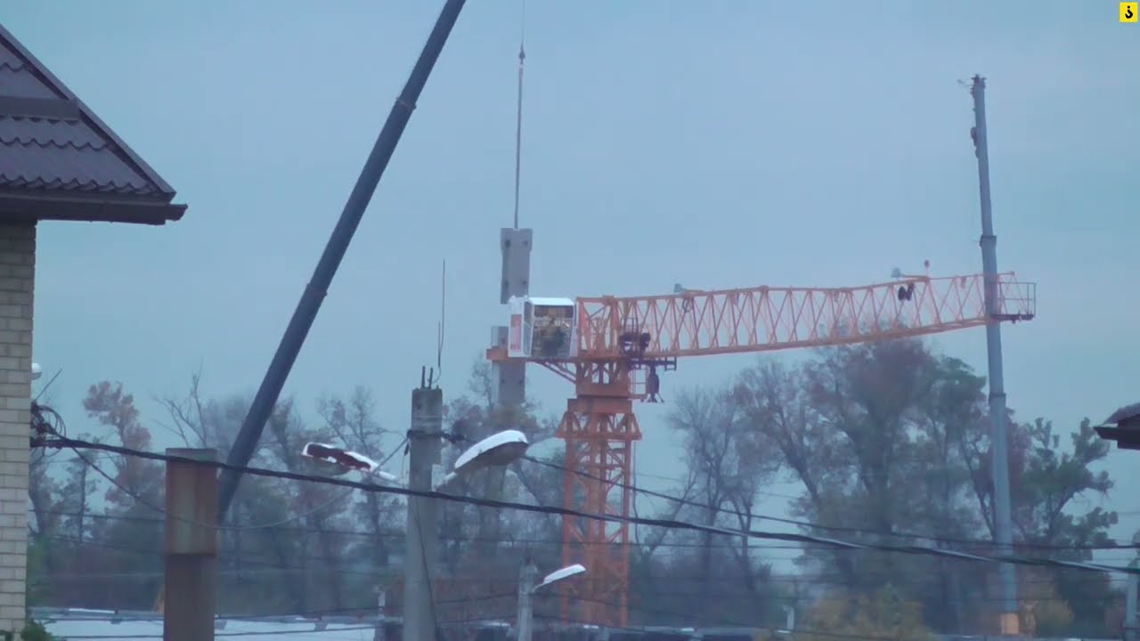 Монтаж башенного крана TDK-8.180. Таймлапс
