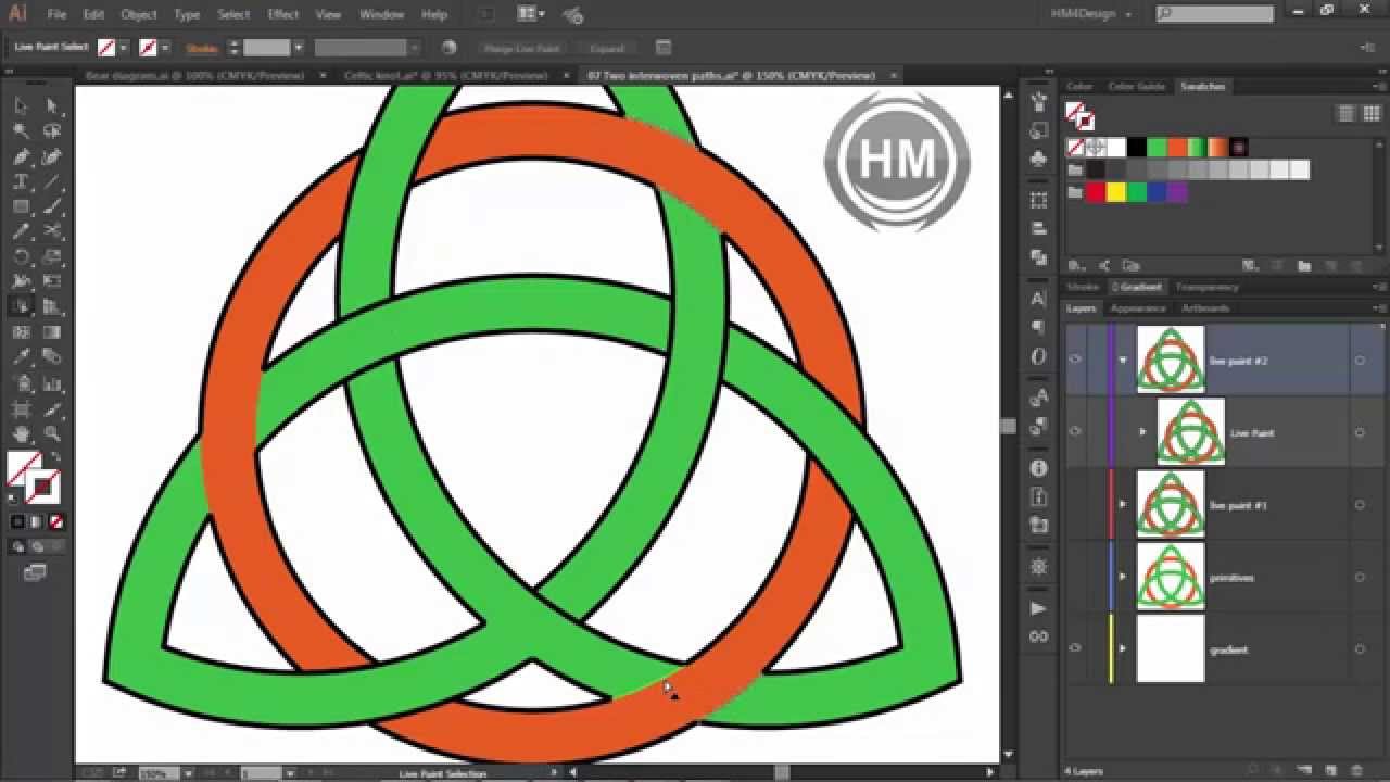 18.07 path overlap itself - Illustrator cc تعلم - YouTube