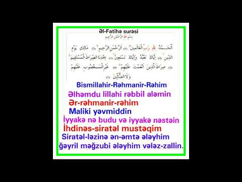 001.El-Fatihe Suresi Arab ve Azerbaycan dilinde.Quran.