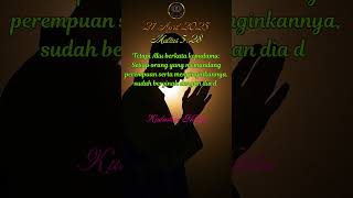 Renungan Harian 21 April 2025 (KUDUSKAN HATIKU) #renunganharian #renunganhariankristen